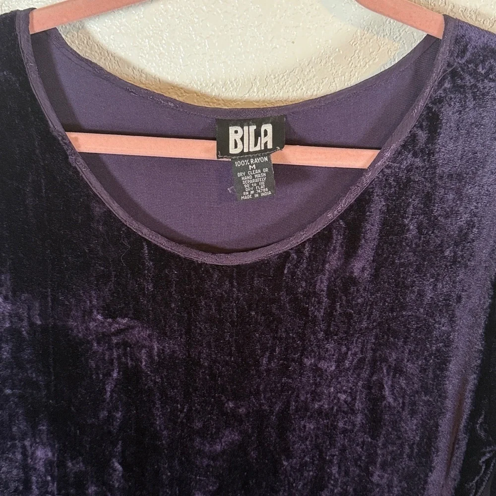 Bila Deep Purple Velvet & Crinckle Dress Witchy Whimsigoth 90s Size Medium